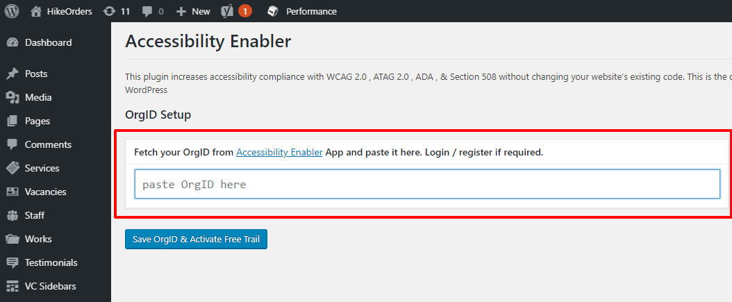 WordPress Accessibility Enabler Installation Guide