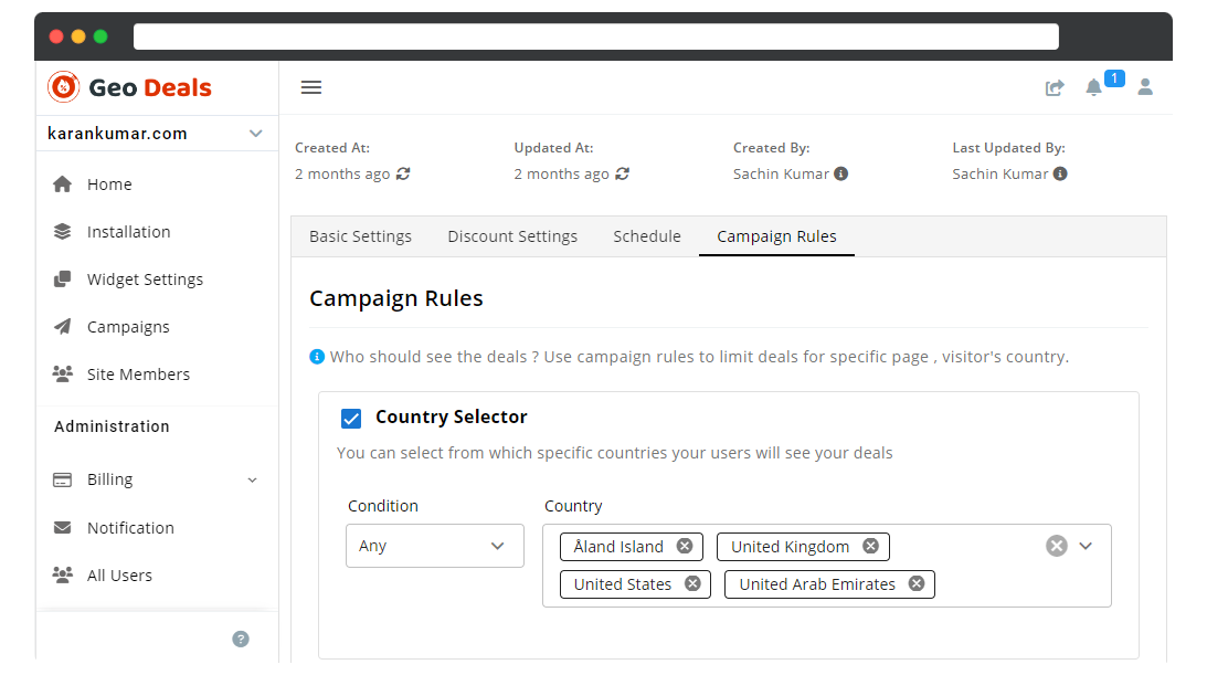 Discount Campaign Schedule